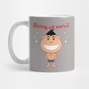 Children giving out smiles Mug